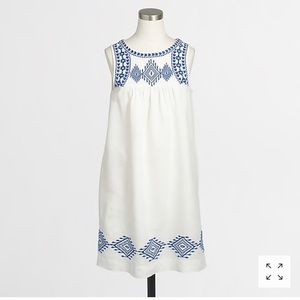 J.Crew Linen-Cotton Embroidered Dress.
